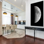 moon painting in a room