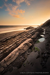 Gaviota_Sunset_by_Ben_Coffman_with_watermark_1050px "Gaviota Sunset" - Limited Edition ChromaLuxe® Metal Wall Art 24" x 36"